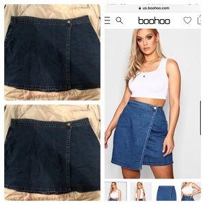 Boohoo Jean Wrap Skirt